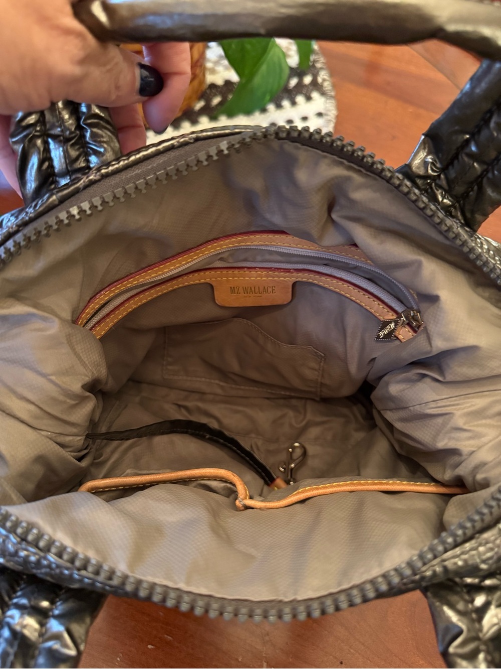Mz Wallace Sutton Moon Dust Metallic Lacquer Quilted Bag - Picture 8 of 11